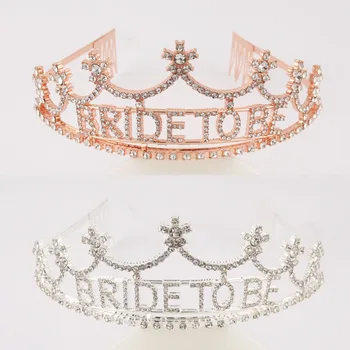 Sposa con strass in oro rosa per essere fascia per capelli Tiara corona festa di nozze addio al nubilato addio al nubilato decorazioni per feste