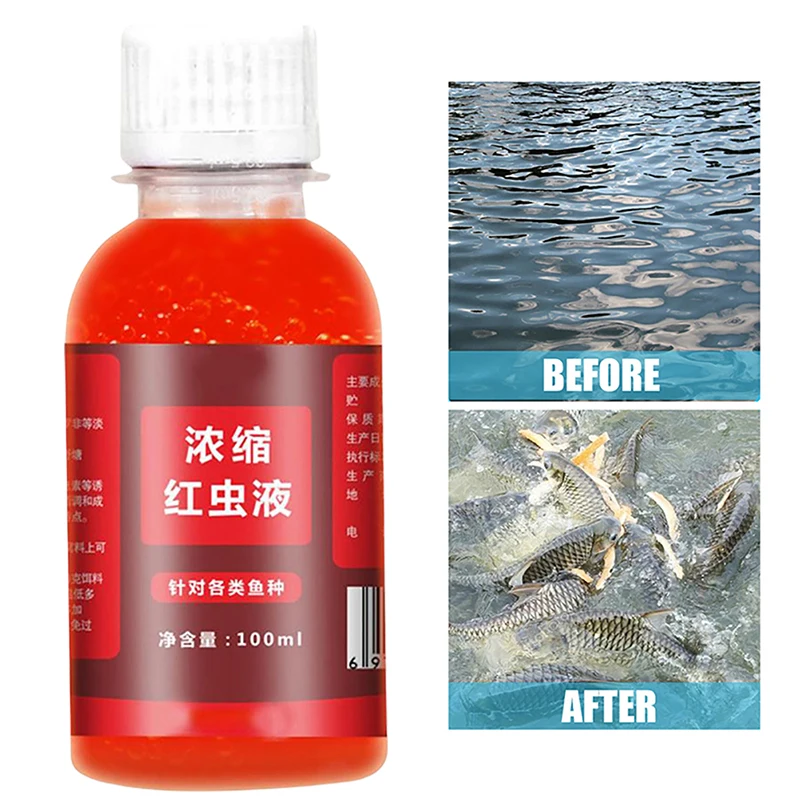 

100ml Strong Fish Attractant Concentrated Red Worm Liquid Fish Bait Additive High Concentration Fish Bait for Trout Cod Carp