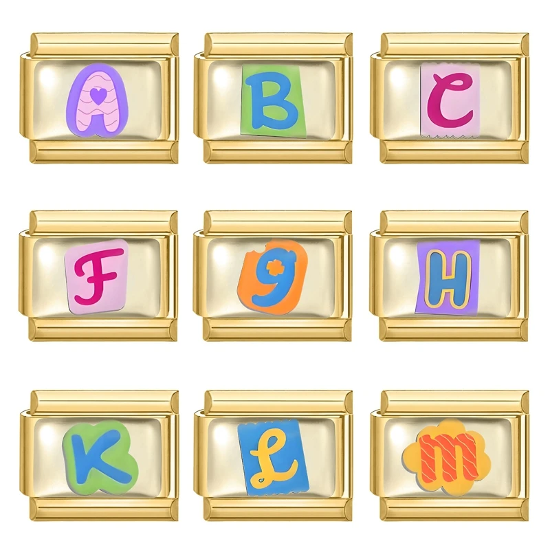 Creative English Letter Gold Charm Bracelet