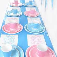 Vajilla desechable para fiesta de bebé, plato de papel, taza, servilleta, decoración de boda, primer cumpleaños