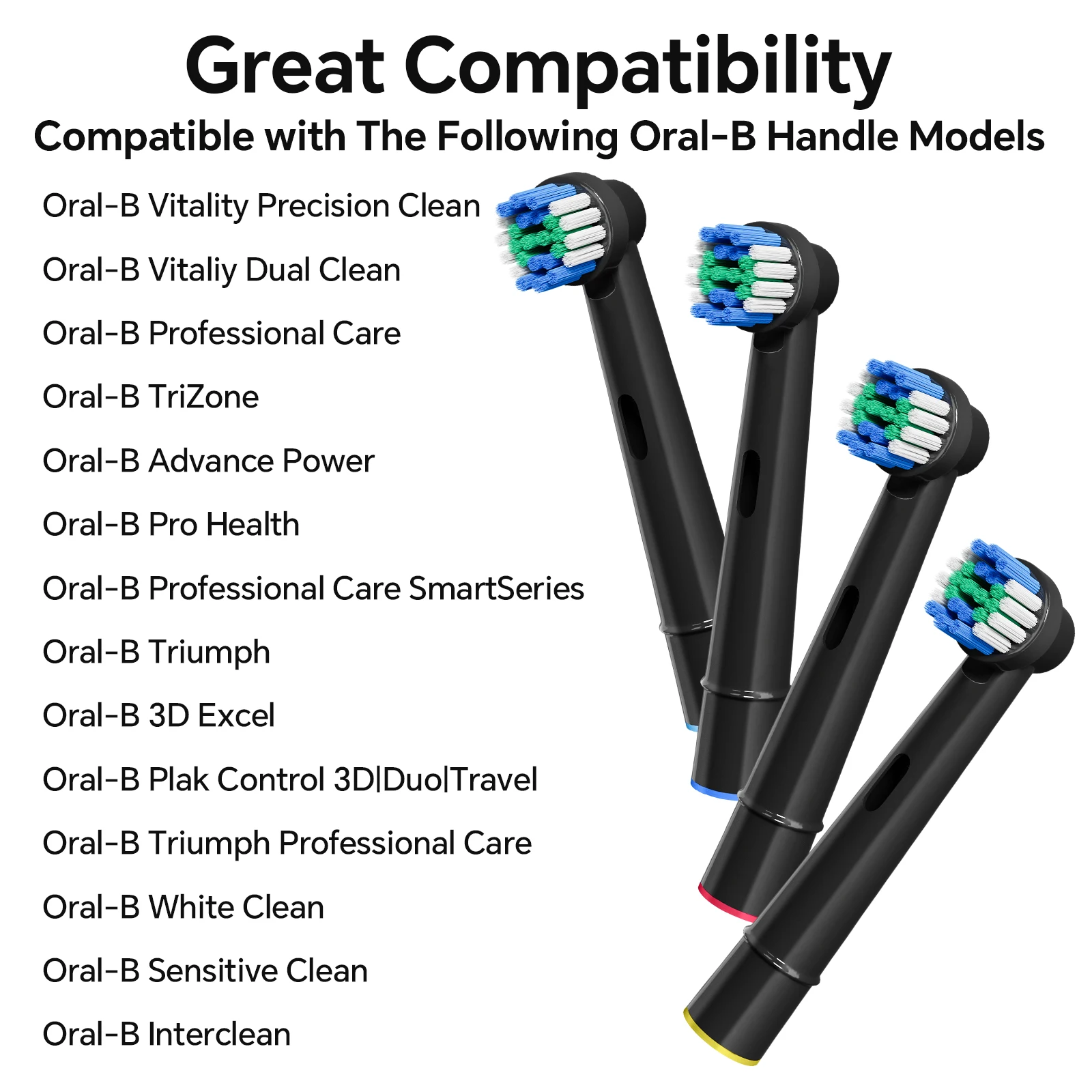 8x Replacement Toothbrush Heads Compatible with Oral B Braun Professional Electric Brush Heads 1000 1500 3000 6000 7000 7500
