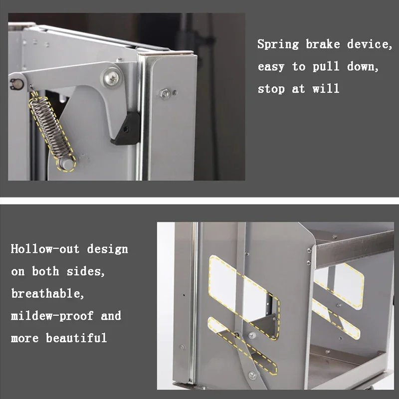 Hot selling cabinet pull-down lifting basket storage spice rack wall cabinet vertical lifting drawer basket 45/55/* 28 * 52CM