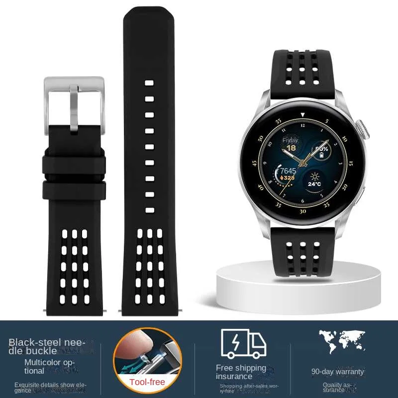 thumbnail image 1 of Correa de caucho fluorado nueva para reloj Omega Seiko de liberación rápida de 20 a 22 mm, correa de silicona Tropic para reloj inteligente Huawei, 1 of 5