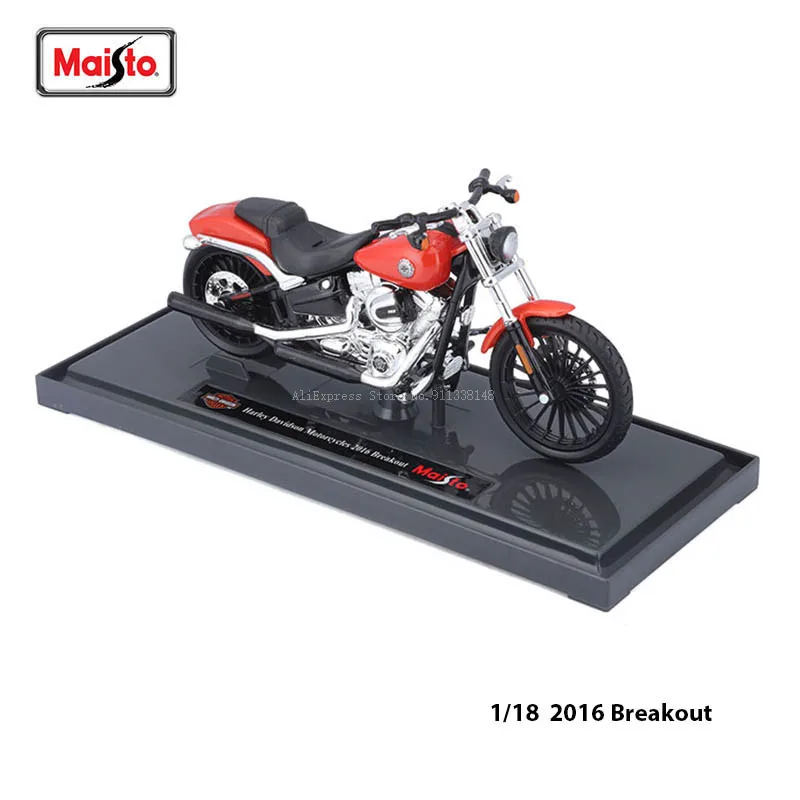 Maisto 1:18 HARLEY-DAVIDSON 2016 BREAKOUT orange Alloy Static Die Casting Motorcycle Model Classic Car Collectible Gift Toy