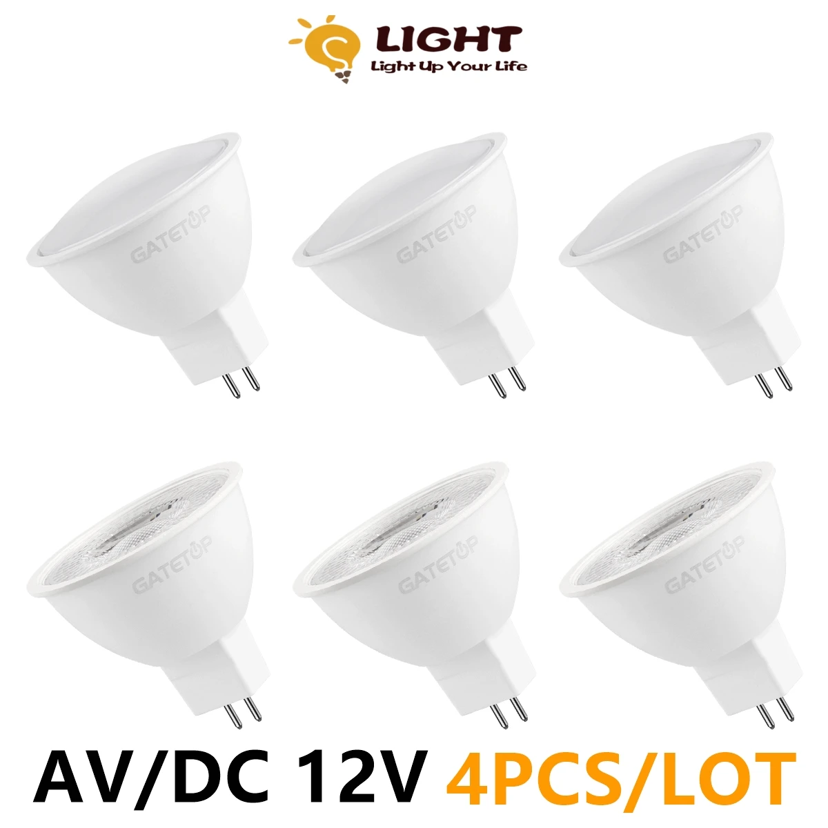 4PCS LED Spotlight MR16 GU5.3 low pressure AC/DC 12V 3W-7W Replace 20W 50W 100W halogen lamp For downlight kitchen led spotlight