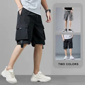 Men's New Fashion Casual Cargo Pants Large Pockets Regular Size Jogging Daily Wear With Bermuda Dress 90's Retro Style