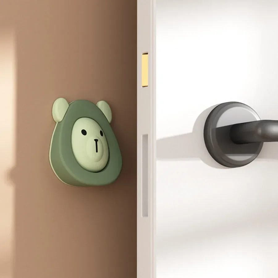 Little Bear 2 in 1 Door Stop Multi-function Cartoon Soft Silicone Thicken Door Bottom Child Safety Anti Pinch Hand Stopper