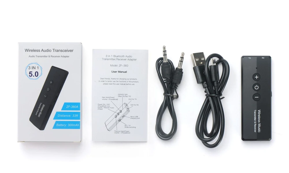 ZK-360 Bluetooth Audio Receiver Transmitter Wireless 3.5mm Aux BT 5.0 Audio Adap