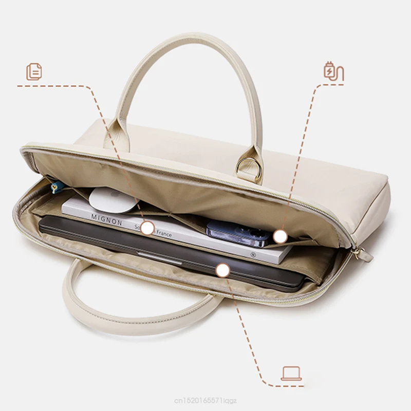 Laptop Crossbody Bolsa para Mulheres Notebook Briefcase Travel Shoulder Bags Office Ladies Business Handbags 13.3 in 14.1 in Moda - Imagem 4