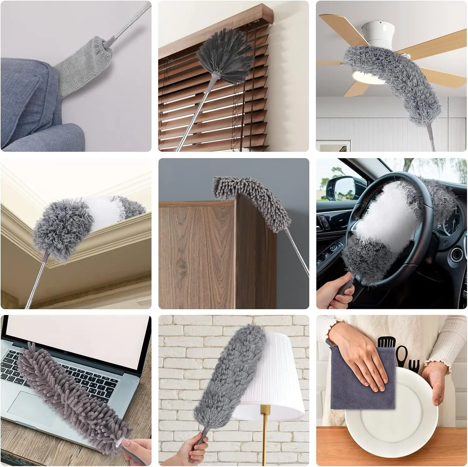 Duster Brush cleaning duster retractable duster microfiber duster brush telescopic duster brush microfiber dust brush telescopic dust brush telescopic dust remover Microfiber Duster Extendable Gap Dust Tools Retractable Car Cleaning Brush Household Ceiling Cleaning Tools