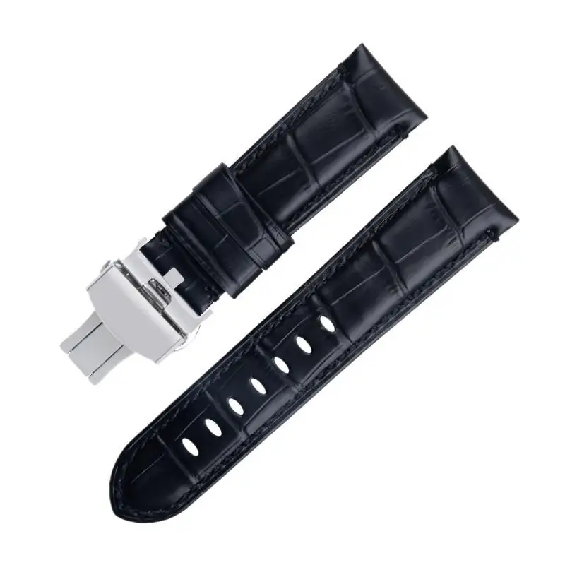 SCHIK 20mm 22mm 24mm Soft Cowhide Genuine Bamboo Leather Watchband for Panerai Strap For PAM441/438 Series Belt Accessories