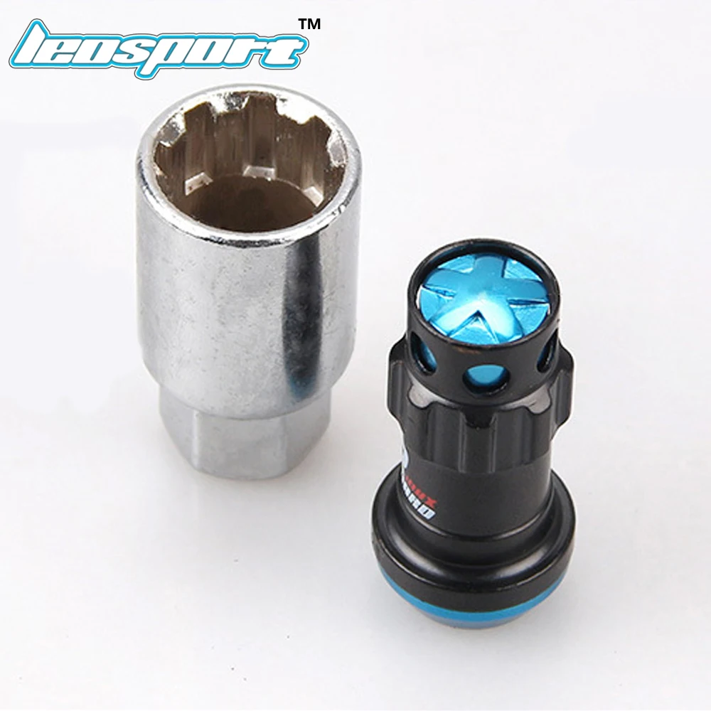 

Leosport-New Style Wheel Nuts Iron Racing Lug Nuts 20pcs lock racing lug nuts + 2 set security key Wheel Screw Nuts