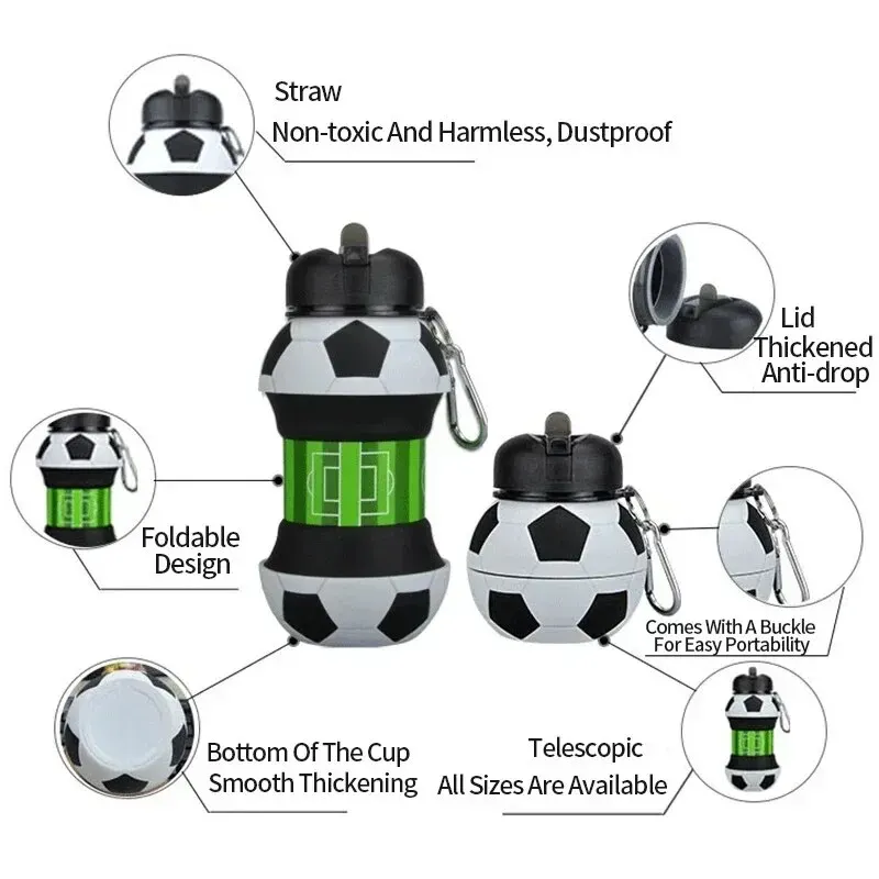 Fold Water Bottle Cups Mug Outdoor Sports Leakproof Portable Kids Water Bottle