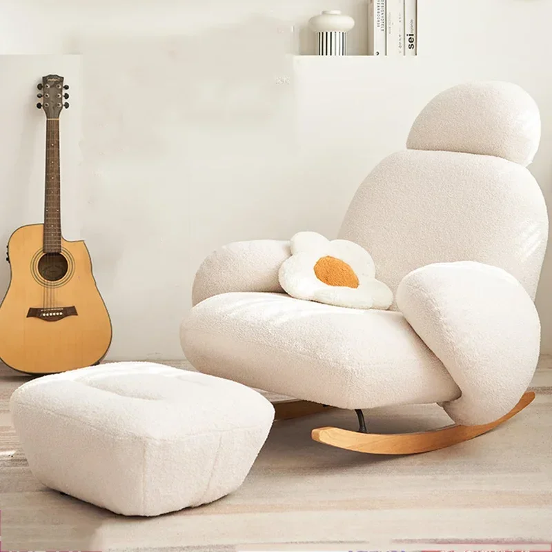 

Soft Single Lounges Modern Relaxing Dining Chairs Rocking Designer Nordic Dining Chairs Living Room Chaise Bedroom Chairs