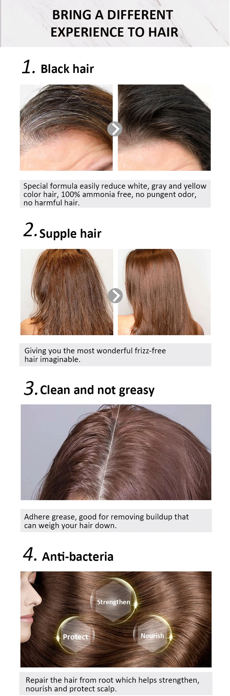 Description Picture 6 of itemSoap Hair Darkening Shampoo Bar Repair Gray White Hair Color Dye Face Hair Body Shampoo 60g Natural Organic Hair Conditioner