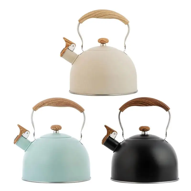 Whistling Tea Kettle Tea Pot Wood Handle Large Capacity Electric Induction  Gas Anti Rust Water Kettle For Household Camping - Water Kettles -  AliExpress