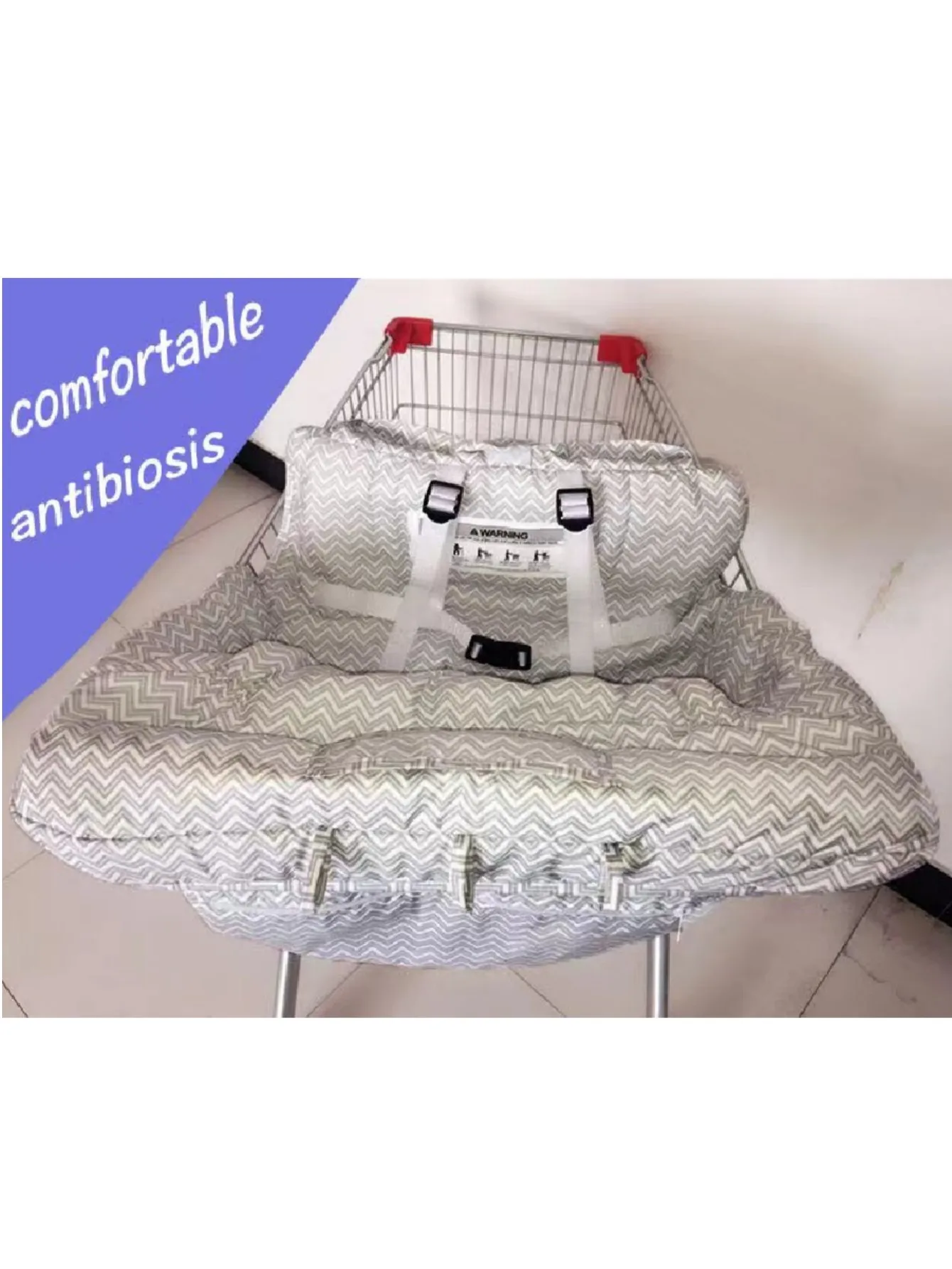 Baby Seat Cover Printed Baby Shopping Cart Cushion Soft Cotton Comfortable and Portable Easy to Install Full Protection