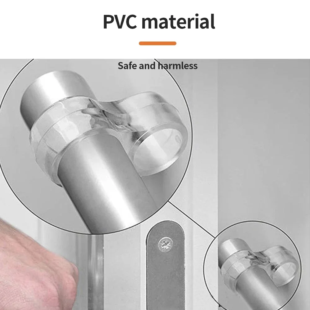 Door Stopper Silicone Door Stopper Door Stopper Bumpers Silicone Transparent Door Stopper Handle Buffer Baby Safety Shockproof Pad Walls Furniture Protective For Home Kitchen Bedroom
