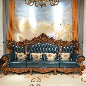 Европейский кожаный 123 комбинированный американский высококлассный однослойный диван для большой квартиры из воловьей кожи из твердой древесины