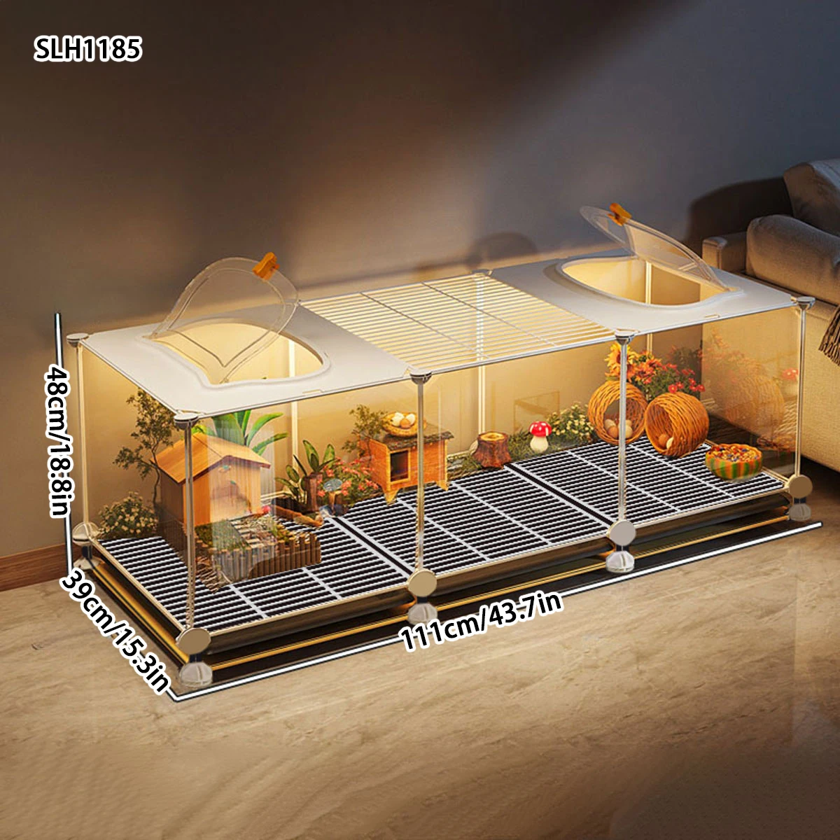 Rutin Chicken Cage Winter Pet Raising Box Indoor Large Landscaping Quail Hut Chicken Cage Special Viewing