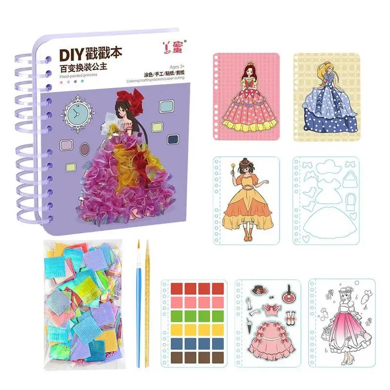 

Kids Pocket Watercolor Kit Watercolor Painting Pocket Kit For Childhood Dream DIY Cartoon Dress-Up Coloring Drawing Book For