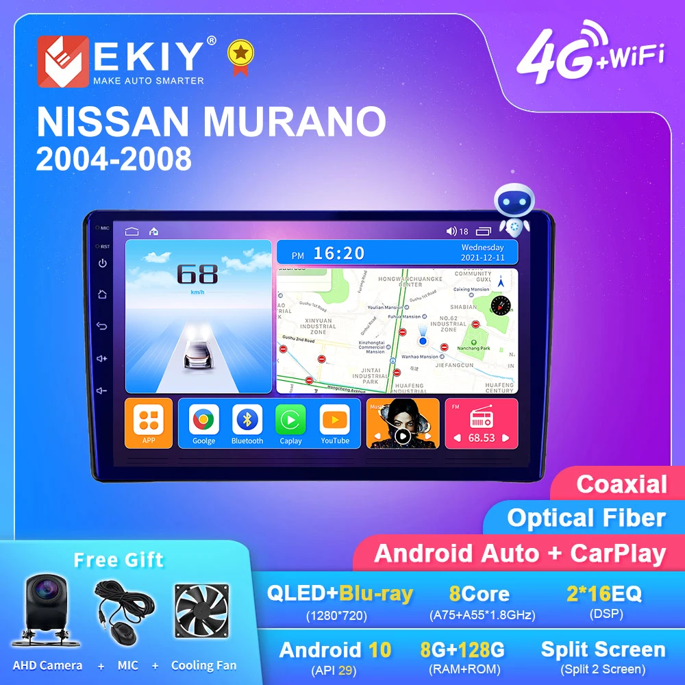

EKIY T7 Android 10 Car Radio For NISSAN MURANO Z50 2004-2008 Multimedia Video Player Carplay Auto Stereo Navi GPS No 2din DVD