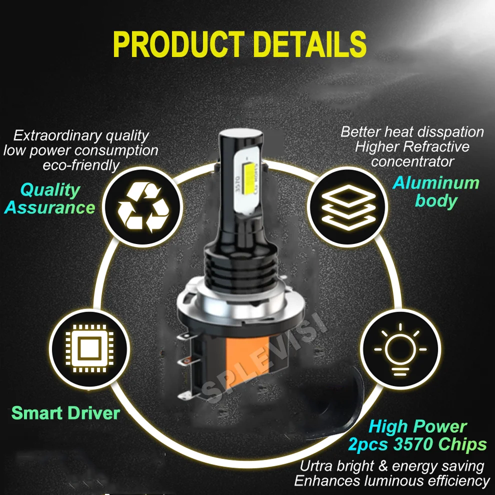 LED Car Headlights LED Lights LED Bulbs H15 H7 Main/dipped LED Headlamp Replace Kit 6000K For Mercedes A-Class W176 C117