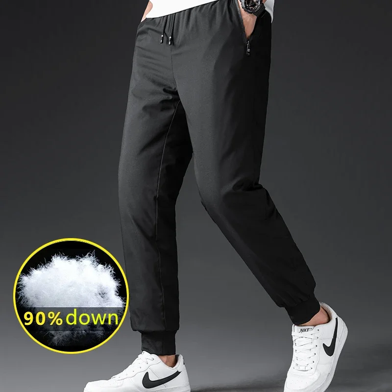 Thermal Mens Waterproof Thick Warm Down Pants Male Windproof Trousers Men Winter Warm Sport Pant Mens Joggers Casual Down Pant