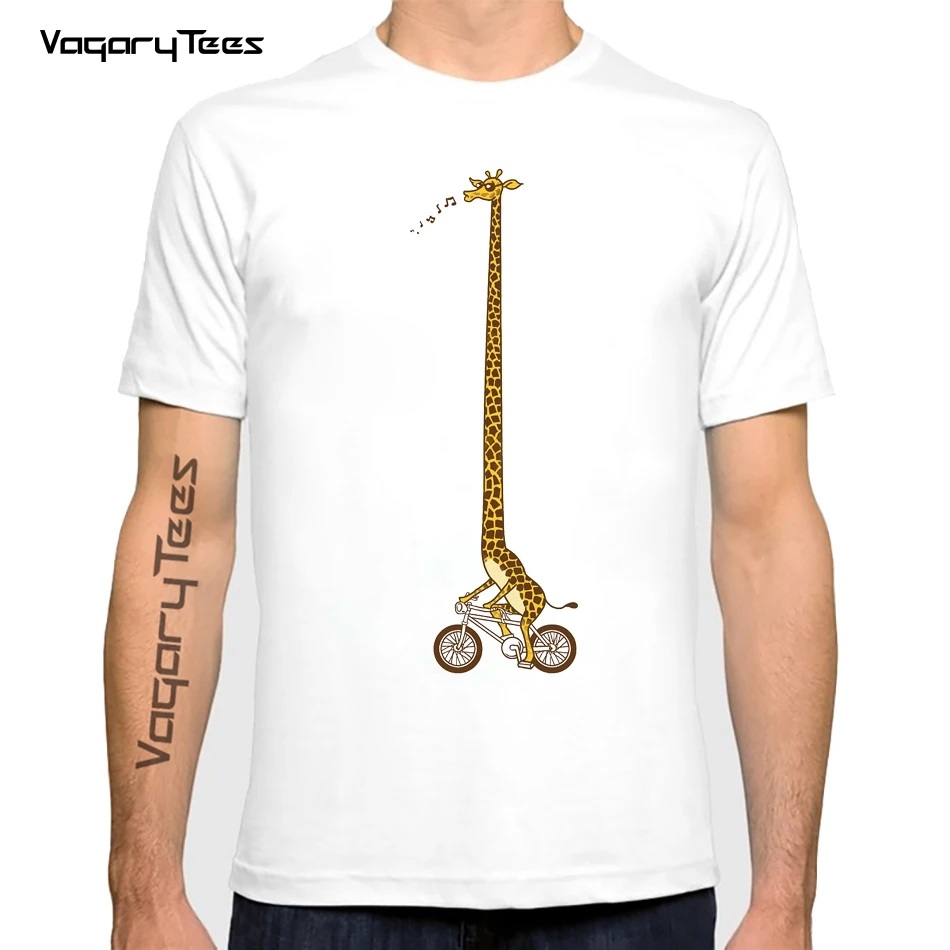 Lustiges Giraffen-T-Shirt für Männer, 2022, Fahrrad, klassisches Fahrt-T-Shirt für Männer, lange Giraffe, Bike Ride-Druck-T-Shirt für Männer, Streetwear-Tops