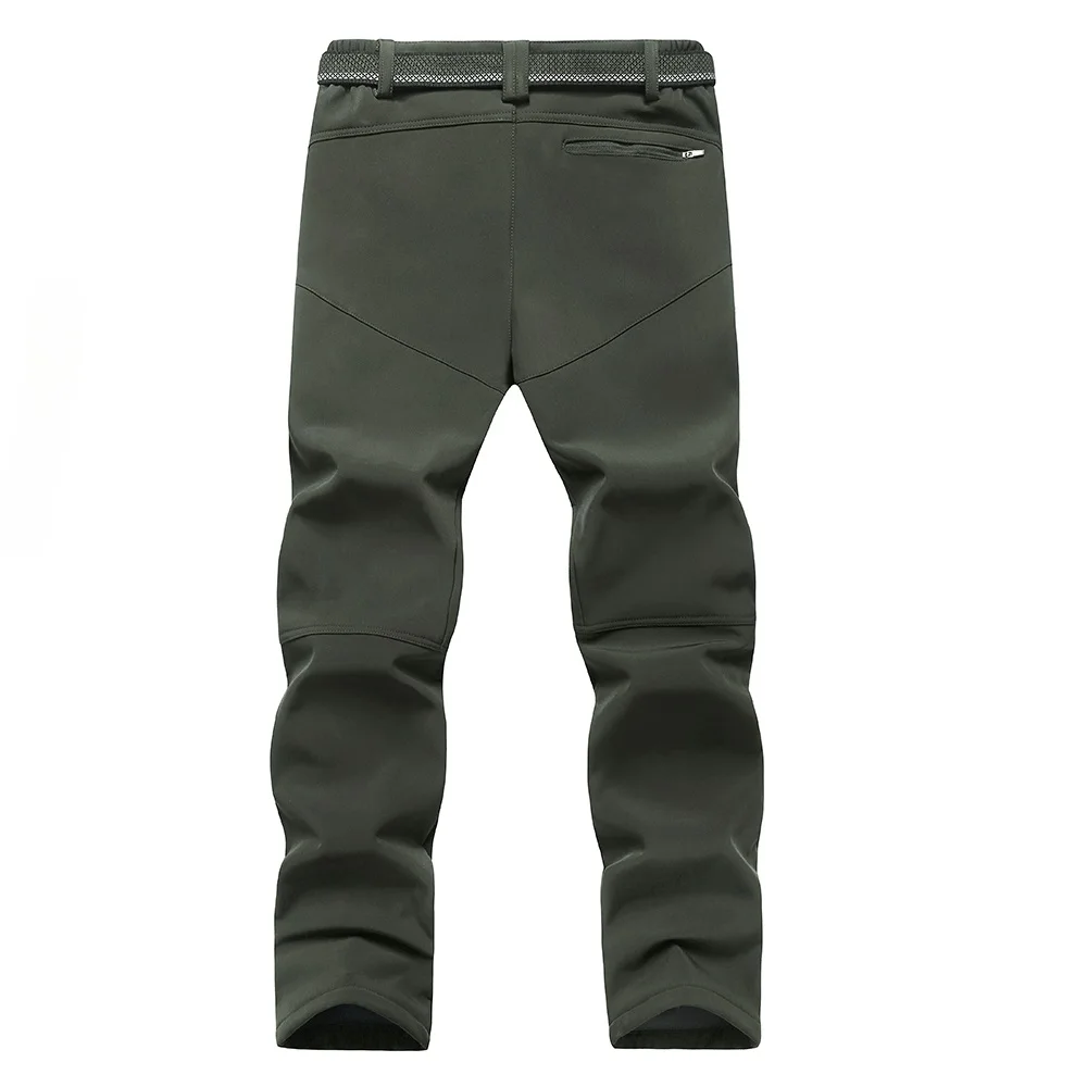 2024 Big Size Waterproof Pants Men Soft Shell Fleece Warm Trousers Male Outdoor Plus Large 9XL 4XL 8XL Work Winter Autumn Black 4