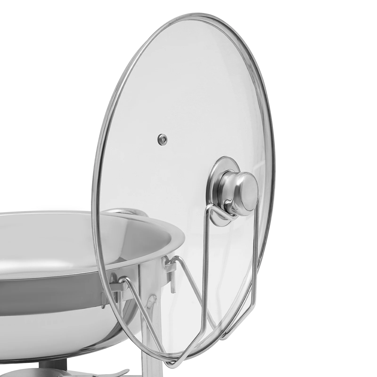 5L Edelstahlfarbener kreisförmiger Speiseherd, runde Chafers- und Buffetwärmer-Sets aus Edelstahl für Restaurants, Cafeterias – Detail 7