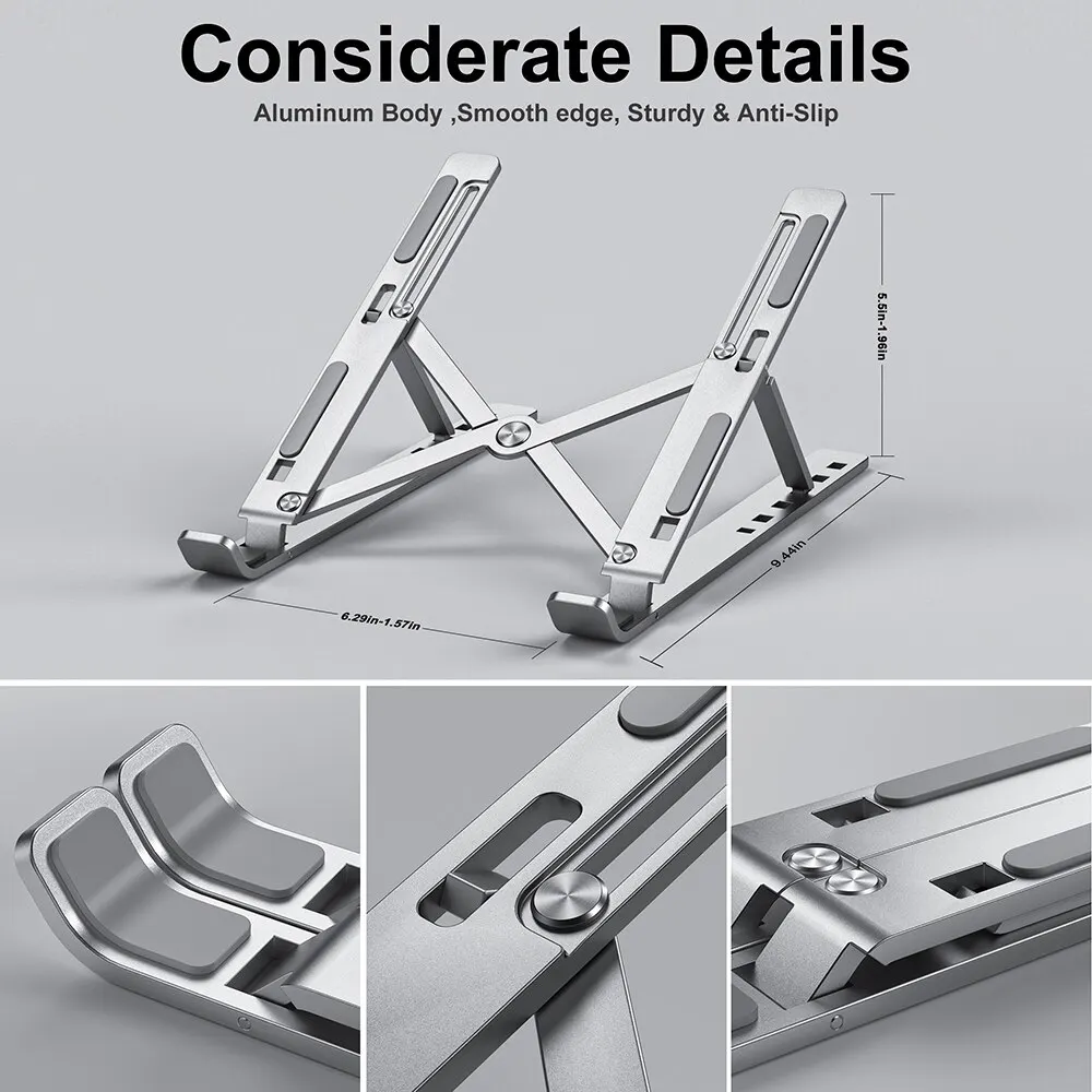  Portable Laptop Stand Aluminum Notebook Support Computer Bracket Macbook Air Pro Holder Accessories Foldable Lap Top Base For Pc 