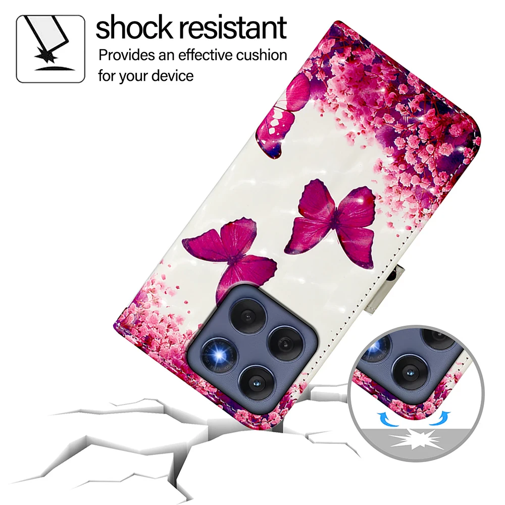 Elegant Leather Wallet Case with Card Holder & Shockproof Protection