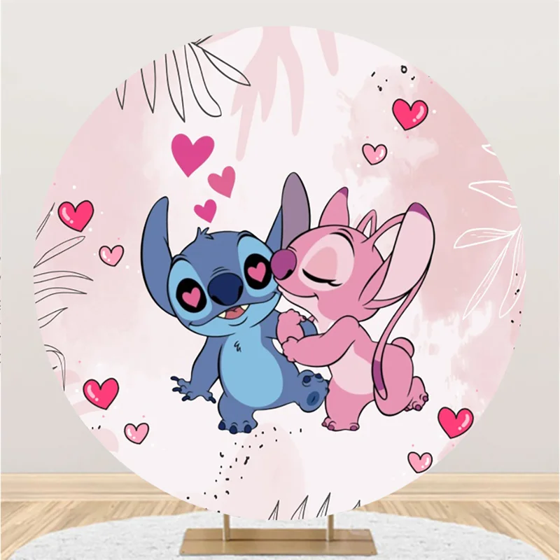 Lilo & Stitch Contexto redondo feliz aniversário para crianças, Ponto dos  desenhos animados, Fundo da festa, Decoração do chuveiro do bebê, Presente  - AliExpress