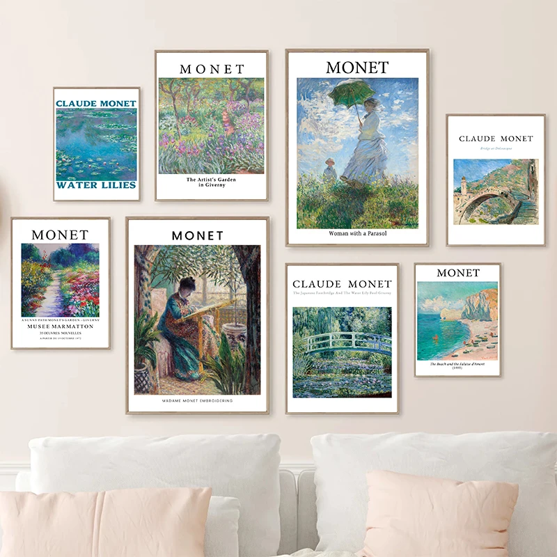 

Impressionism Monet Print Claude Monet Poster Canvas Art Paintings Portrait Wall Art Picture for Living Room Home Decoration