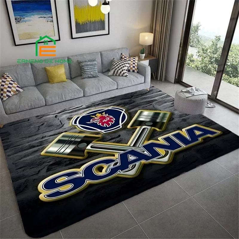 

3D Printing Scania Truck Logo Carpets for Bedroom Living Room Kitchen Floor Mats Home Decor Non-Slip Floor Pad Rug 14 Sizes