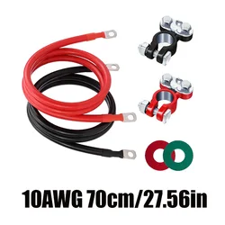 Heavy - Duty Automotive Battery Terminal Connectors for Cars, Motorcycles, and Boats - No Tools Required (10AWG70cm)