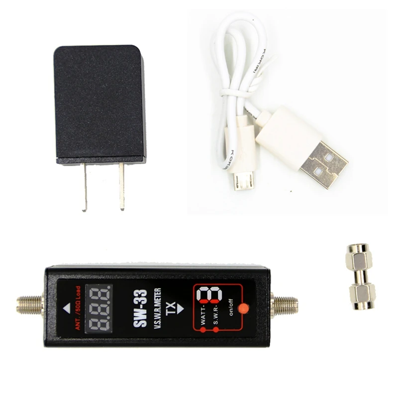 

1Set SW-33 Mini Power SWR Meter VHF/UHF Portable For Two Way Radio Antenna Tester Counter US Plug
