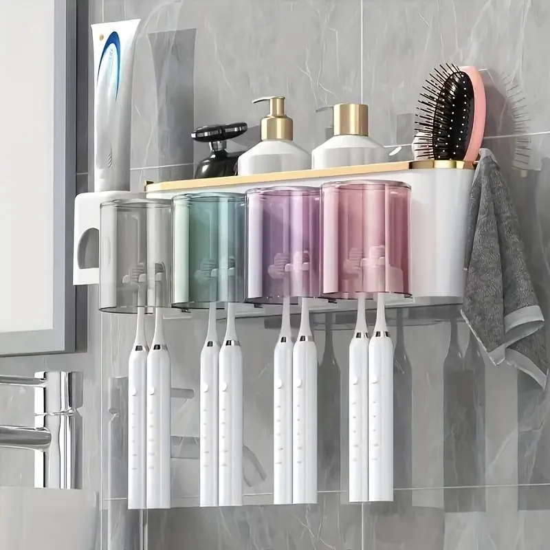 Wall-Mounted Toothbrush Rack Set 5