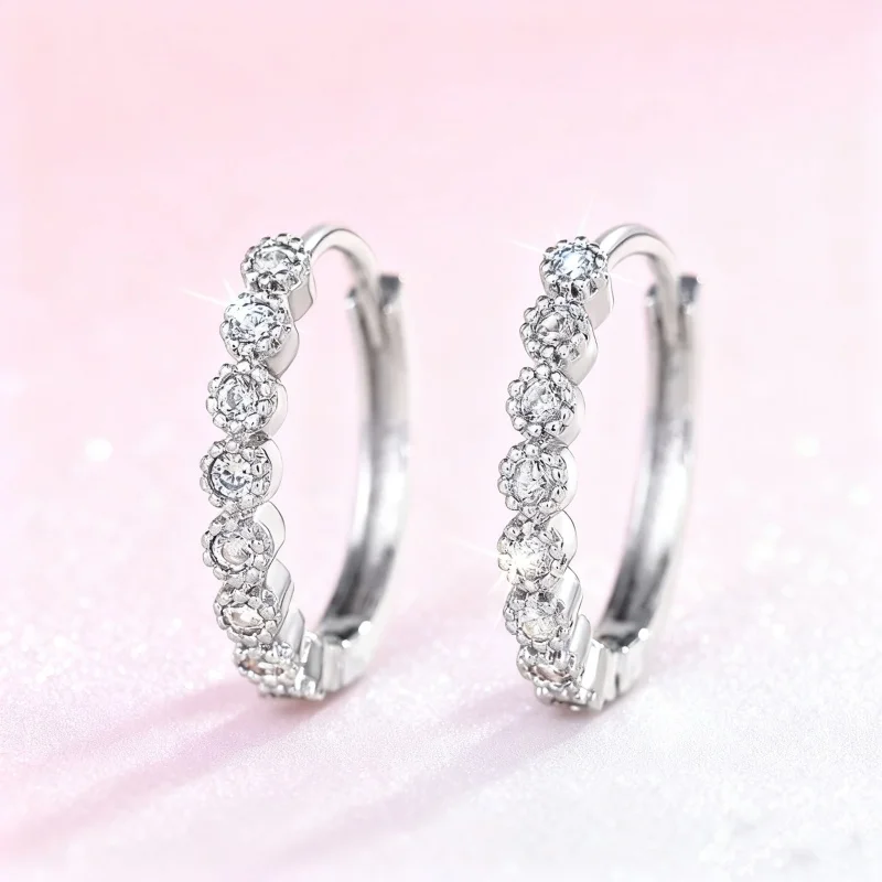 Exquisite Compact Zircon Earrings 1 Pair, Versatile Tiny Ear Jewelry for Casual Formal Outfits