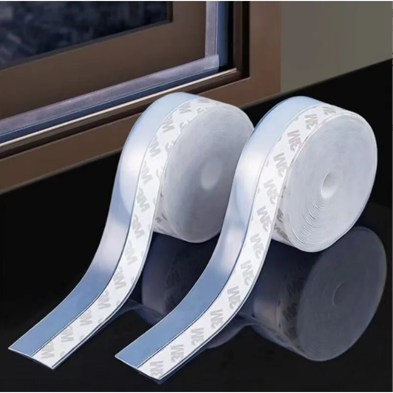 Self-adhesive silicone sealing strips for glass door gaps and wardrobe door bottoms