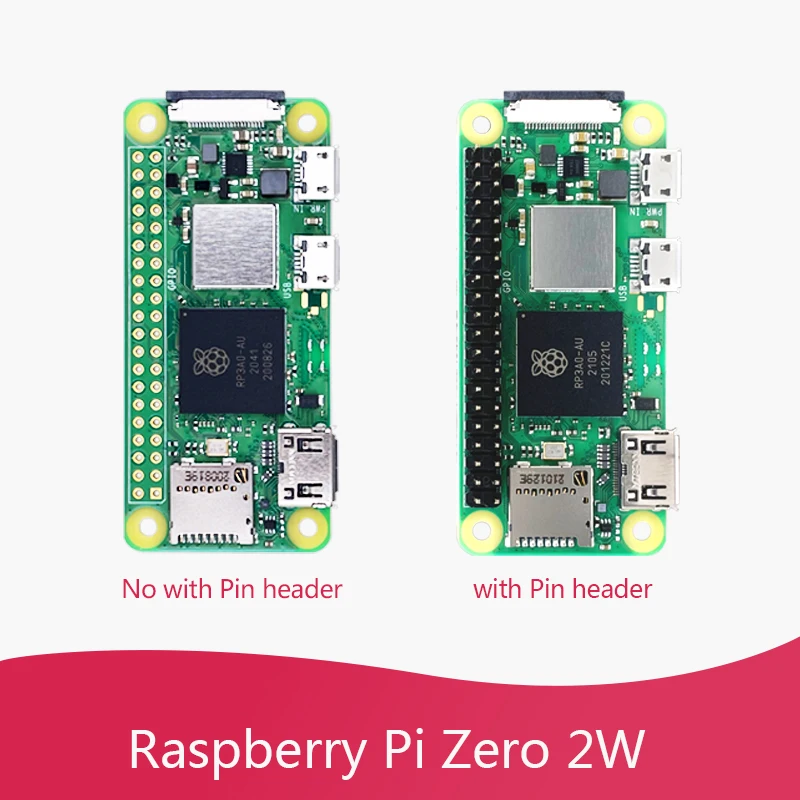 Raspberry Pi Raspberry Pi Zero 2W 1GHz Quad-core 64-bit Arm Cortex-A53 CPU 512MB SDRAM Bluetooth BLE&WiFi with Pin Header Case Kit