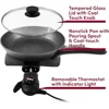 Heavy Duty 10.5-inch Fry Pan,Easy-Pour Spout,Dishwasher Safe, Rapid Heat Up,Non-stick Electric Skillet Tempered Glass Vented Lid 6