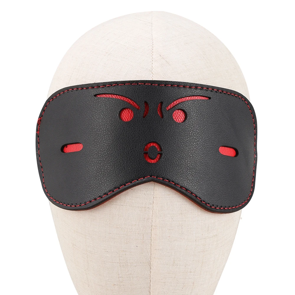 Sesso Prodotti del sesso Maschere per flirt BDSM Bondage Giocattoli erotici per il sesso Pelle Cartone animato Maschera per gli occhi Ombreggiatura Sonno Blindf_voghion.com