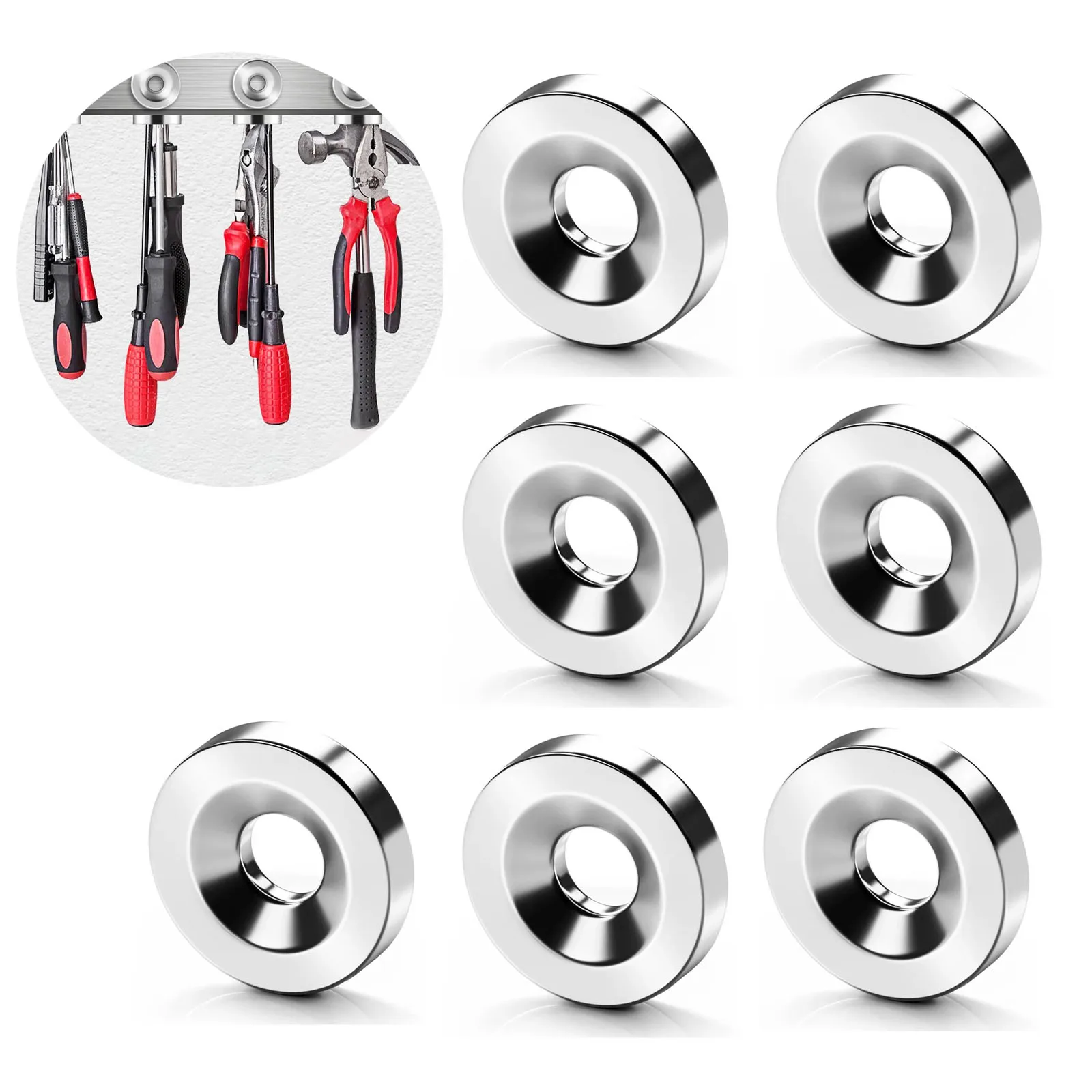 15x3mm Hole Neodymium Countersunk Magnets-Super Strong Disc Magnets for DIY, Whiteboards, Crafts & Home Organization 5/10/20PCS