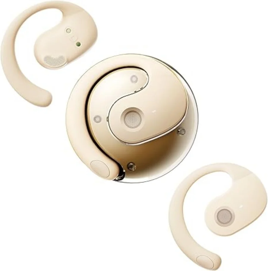 Auriculares de oreja | Audífonos de oreja abierta | Audífonos tipo orejera Auriculares de conducción ósea por aire | Audífonos Bluetooth de conducción ósea, color morado