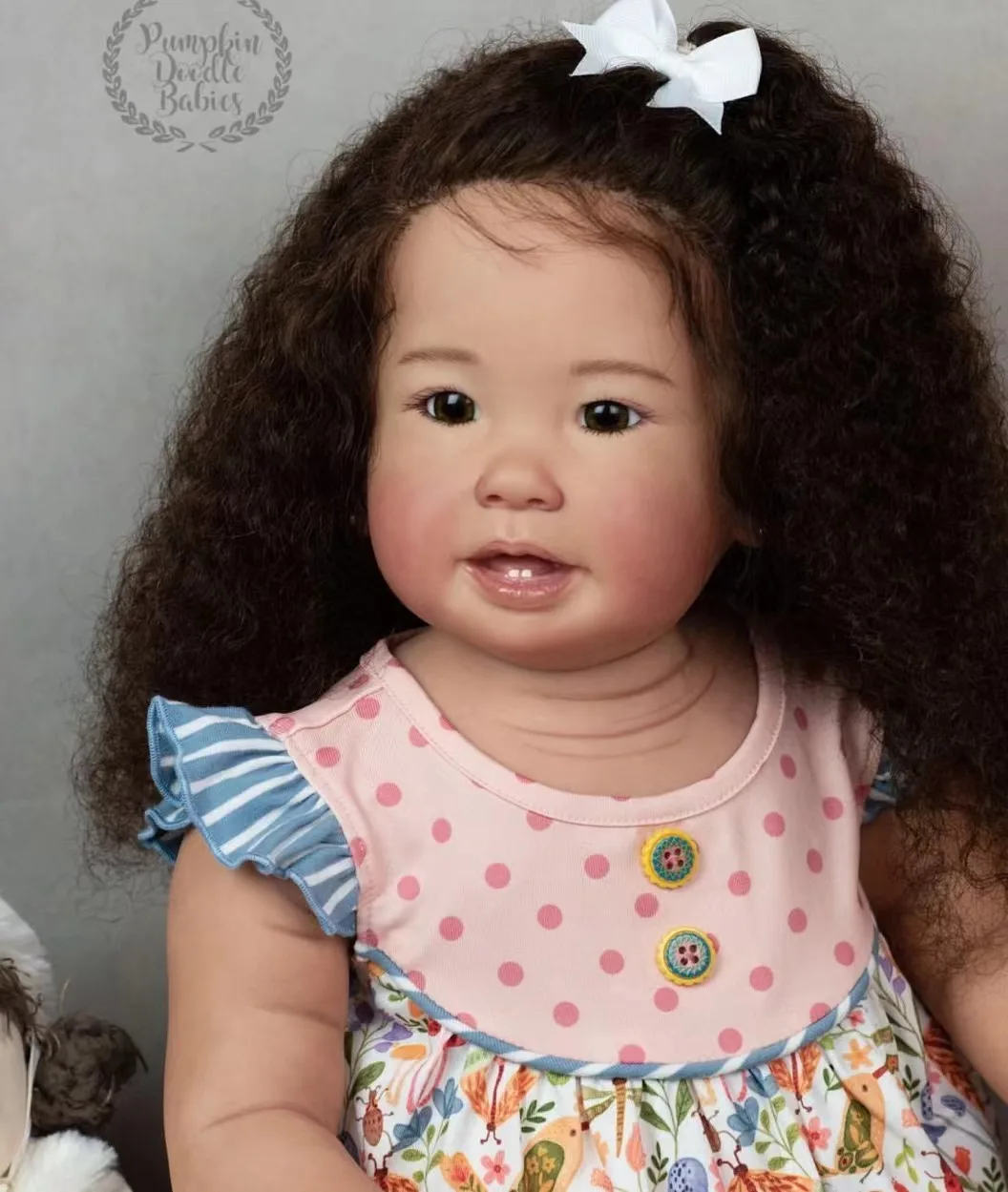 

FBBD Customized Limited Supply 28inch Reborn Baby Teegan With Hand-Rooted Long Curly Hair Already Finished Doll Christmas Gift