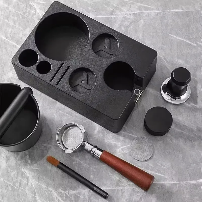 Espresso Coffee Grind Box Station with Tamper Hold...