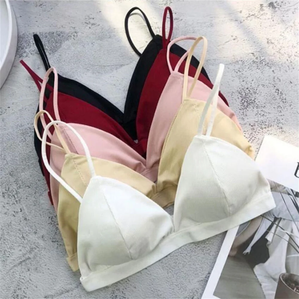Wireless Triangle Bralette Set For Women Seamless Push Up Bra_voghion.com