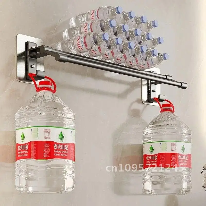 Towel Holder Two Layer Bathroom Towel Accessories Bar Rack Hook Storage With Bathroom Rack Self-adhesive Organizer Kitchen